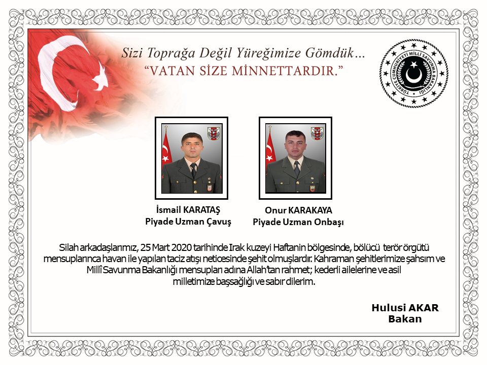 New PKK Attack Claims Lives Of Two Turkish Soldiers