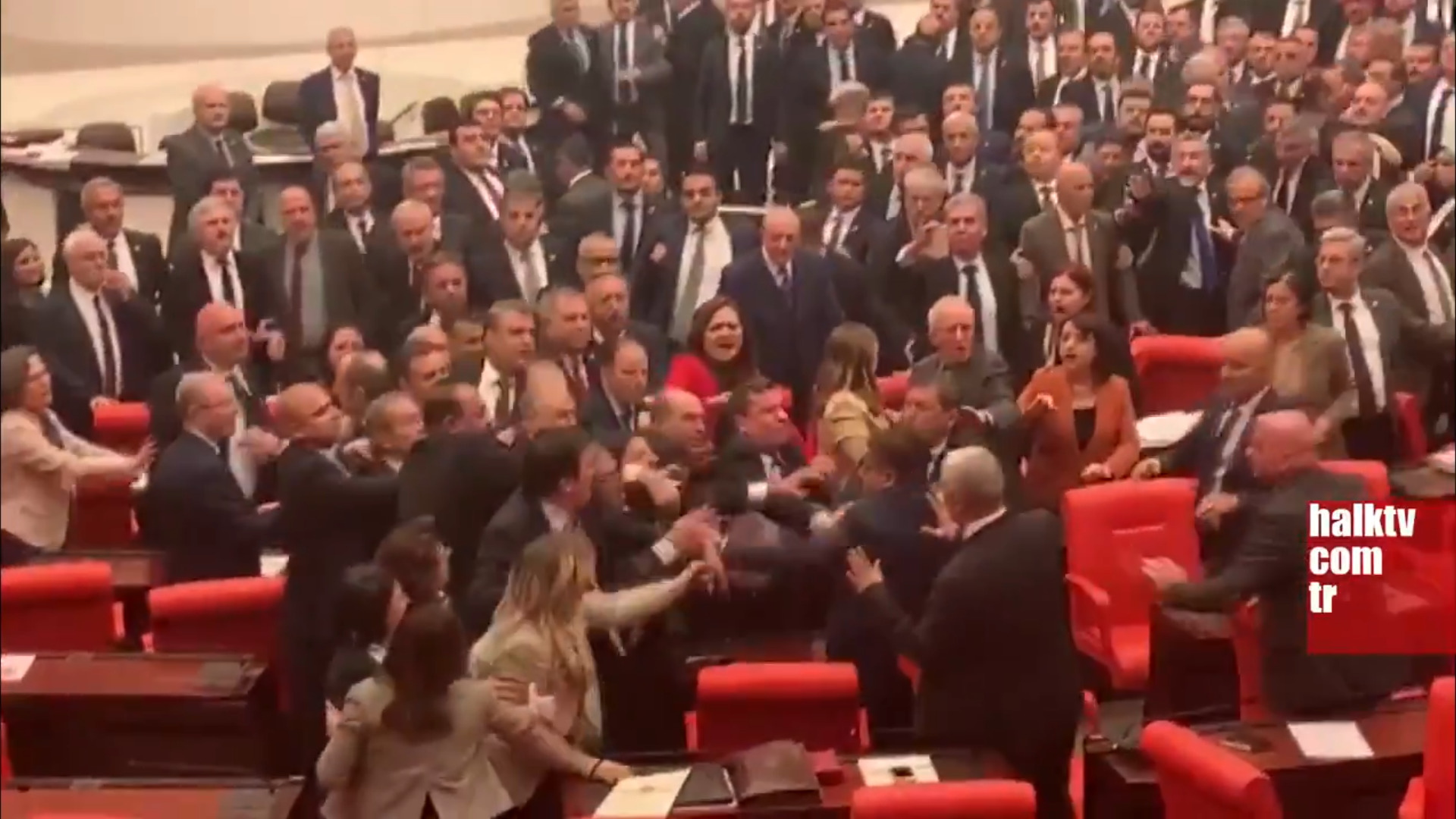 Fist Fight In Turkish Parliament Ahead Of Putin-Erdogan Meeting