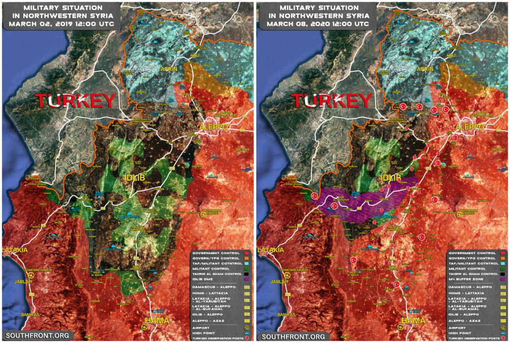 Map Update: Military Situation In Northwestern Syria In March 2019 And 2020