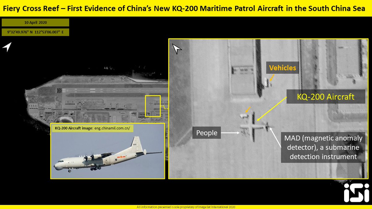 Satellite Images: Chinese KQ-200 Maritime Patrol Aircraft Deployed At Fiery Cross Reef In South China Sea