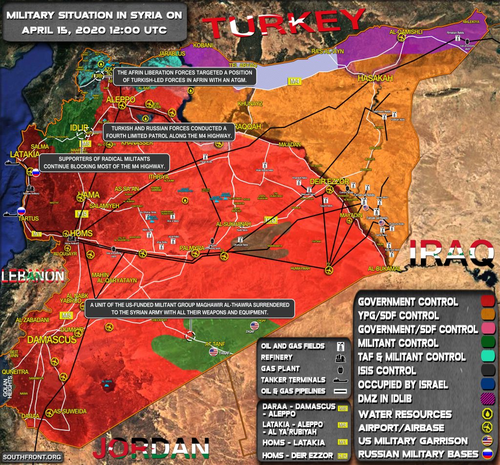 Military Situation In Syria On April 15, 2020 (Map Update)