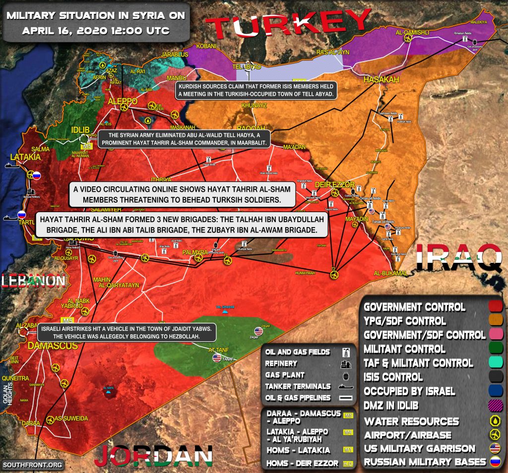 Military Situation In Syria On April 16, 2020 (Map Update)