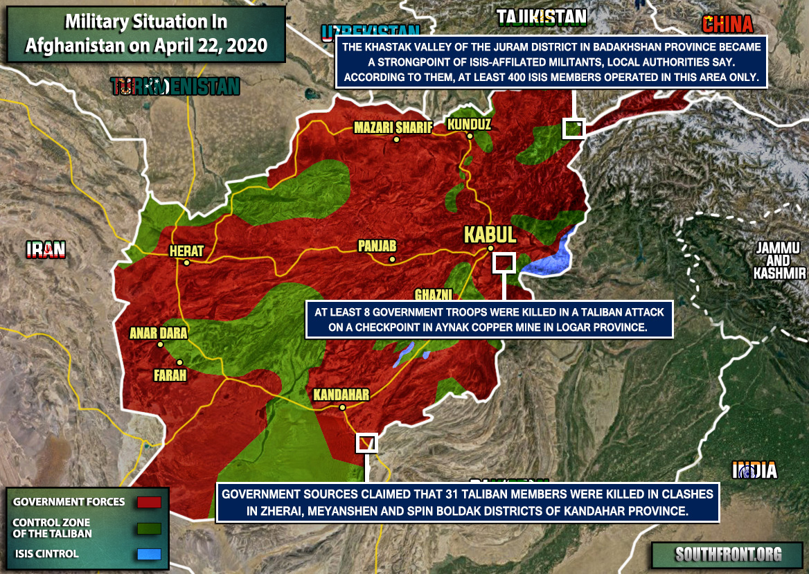 Military Situation In Afghanistan On April 22, 2020 (Map Update)