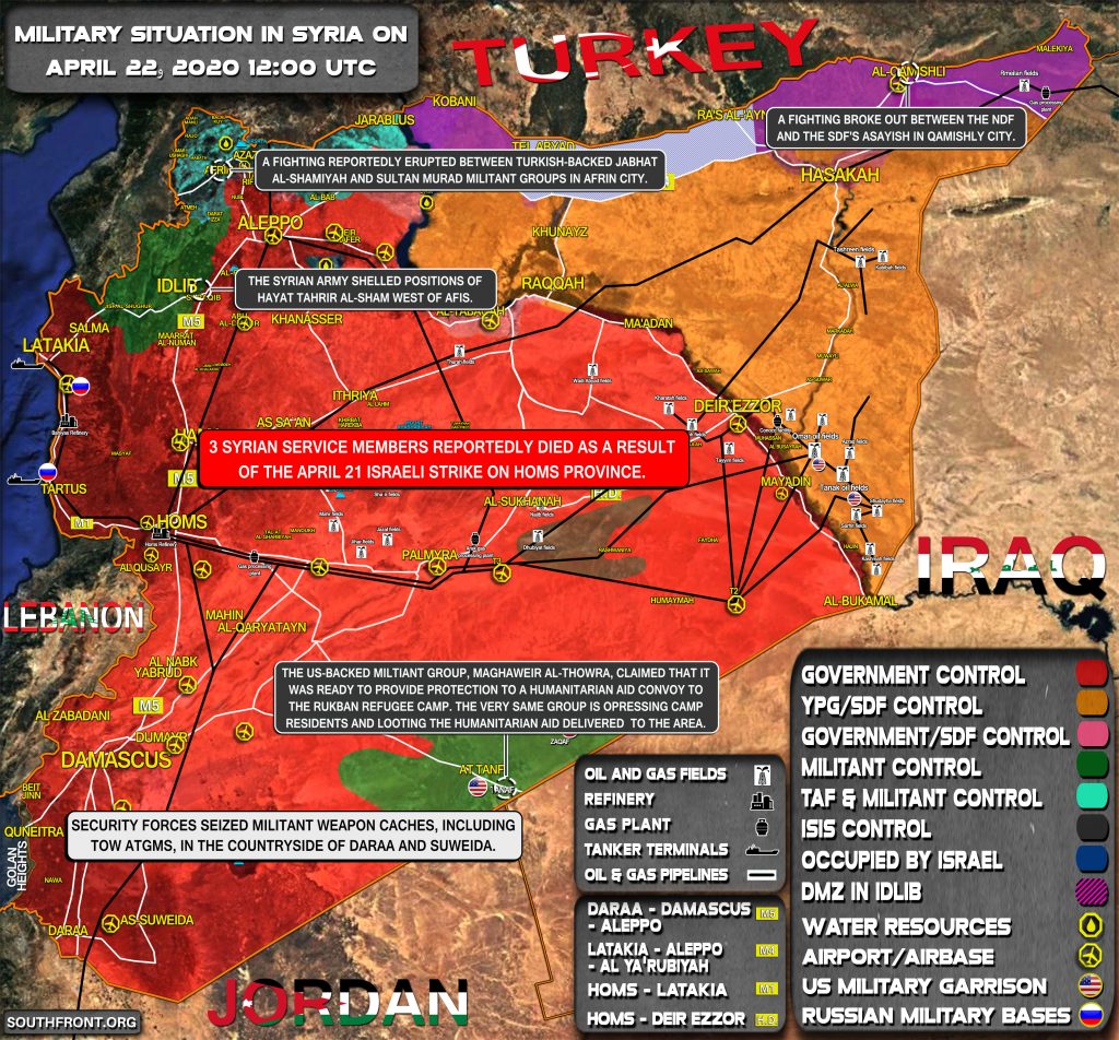 Military Situation In Syria On April 22, 2020 (Map Update)