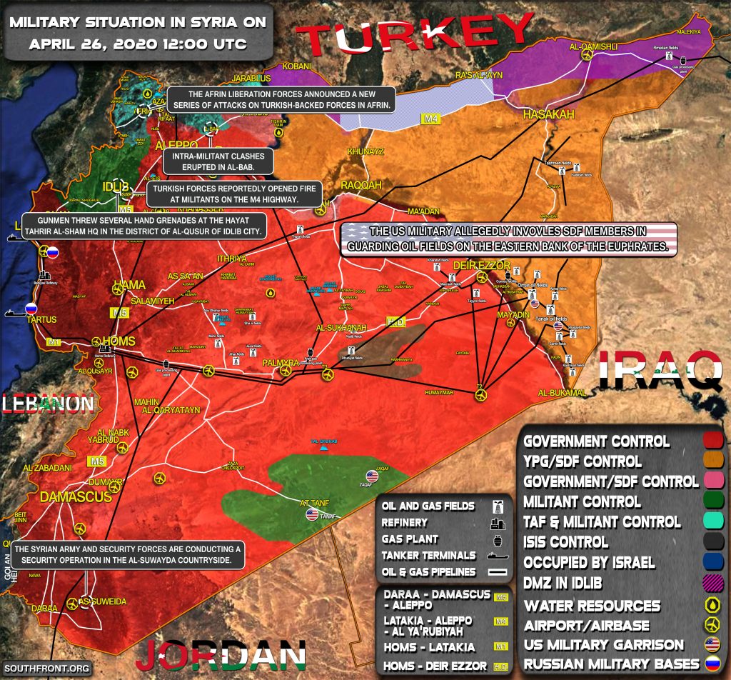 Military Situation In Syria On April 26, 2020 (Map Update)