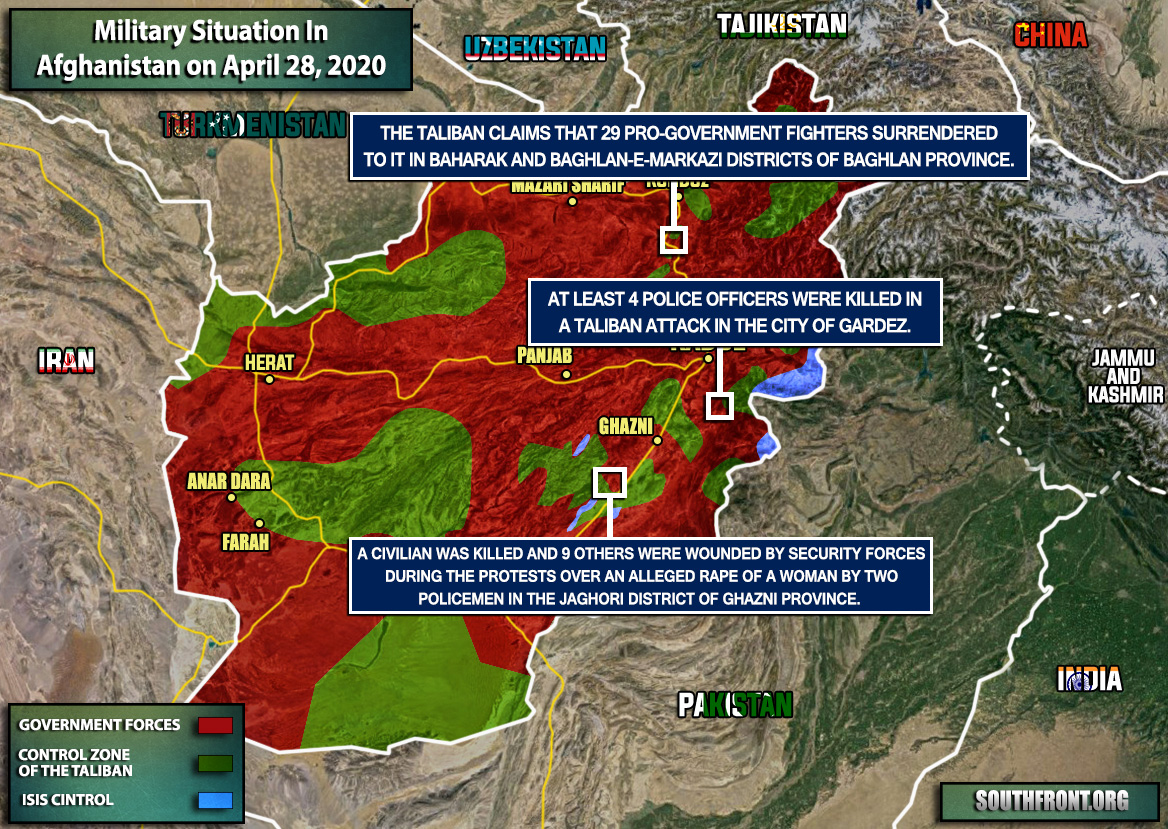 Military Situation In Afghanistan On April 28, 2020 (Map Update)