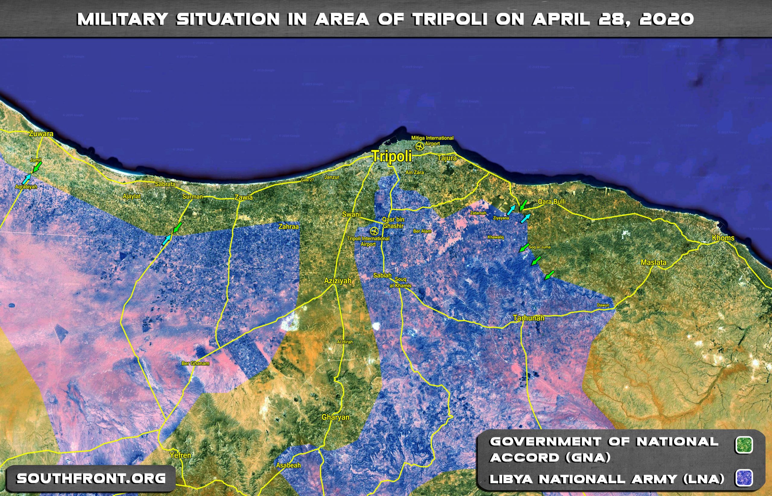 Military Situation In Area Of Libya's Tripoli On April 28, 2020 (Map Update)