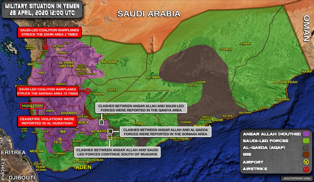 Military Situation In Yemen On April 28, 2020 (Map Update)