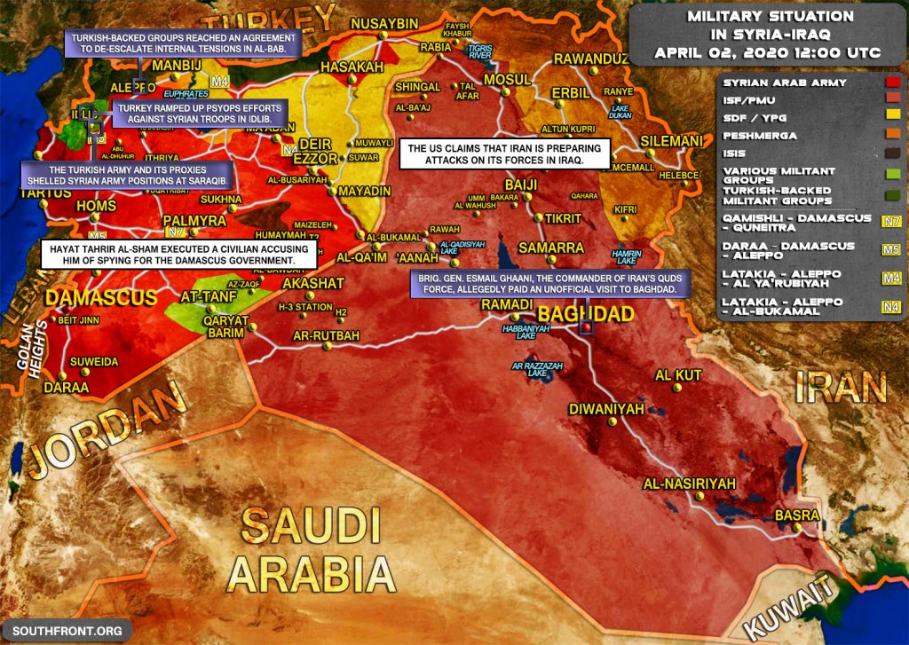 Military Situation In Syria And Iraq April 2, 2020 (Map Update)