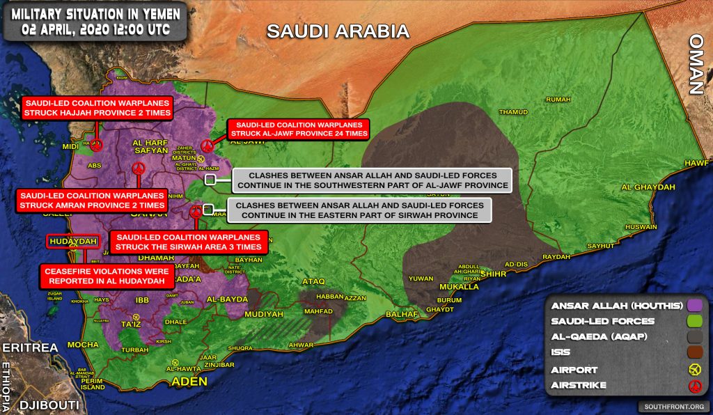 Military Situation In Yemen On April 2, 2020 (Map Update)