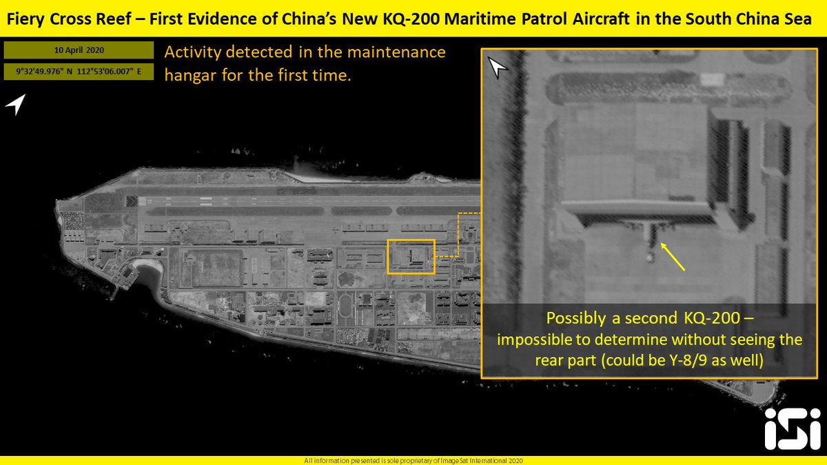 Satellite Images: Chinese KQ-200 Maritime Patrol Aircraft Deployed At Fiery Cross Reef In South China Sea