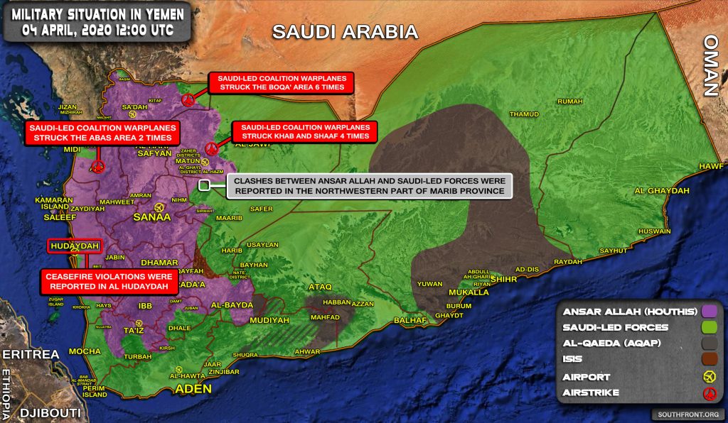 Military Situation In Yemen On April 4, 2020 (Map Update)