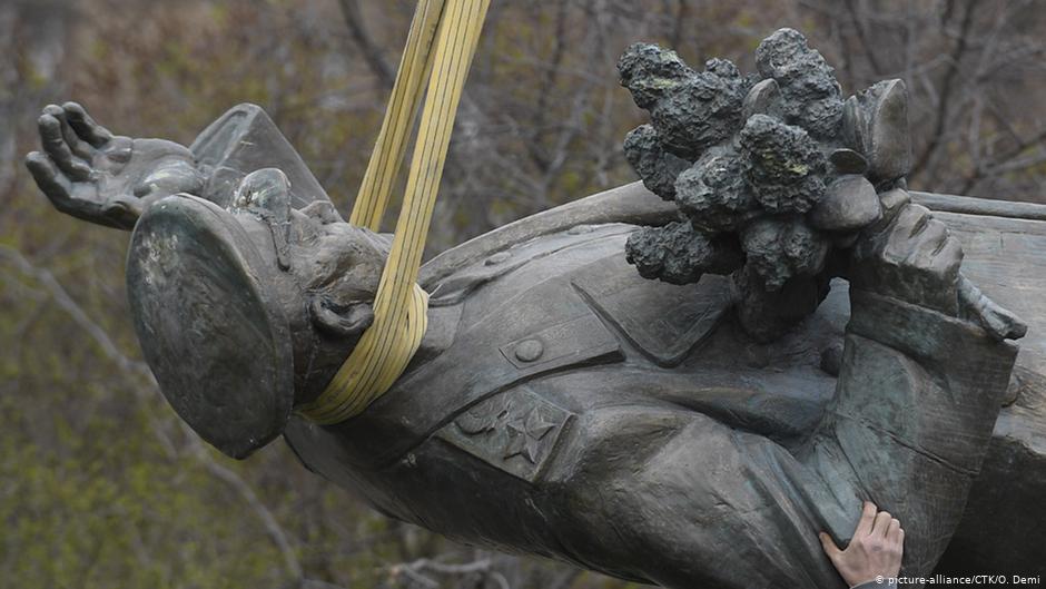 Monument Of Soviet General Taken Down In Prague, Prompts Attack On Czech Embassy In Moscow