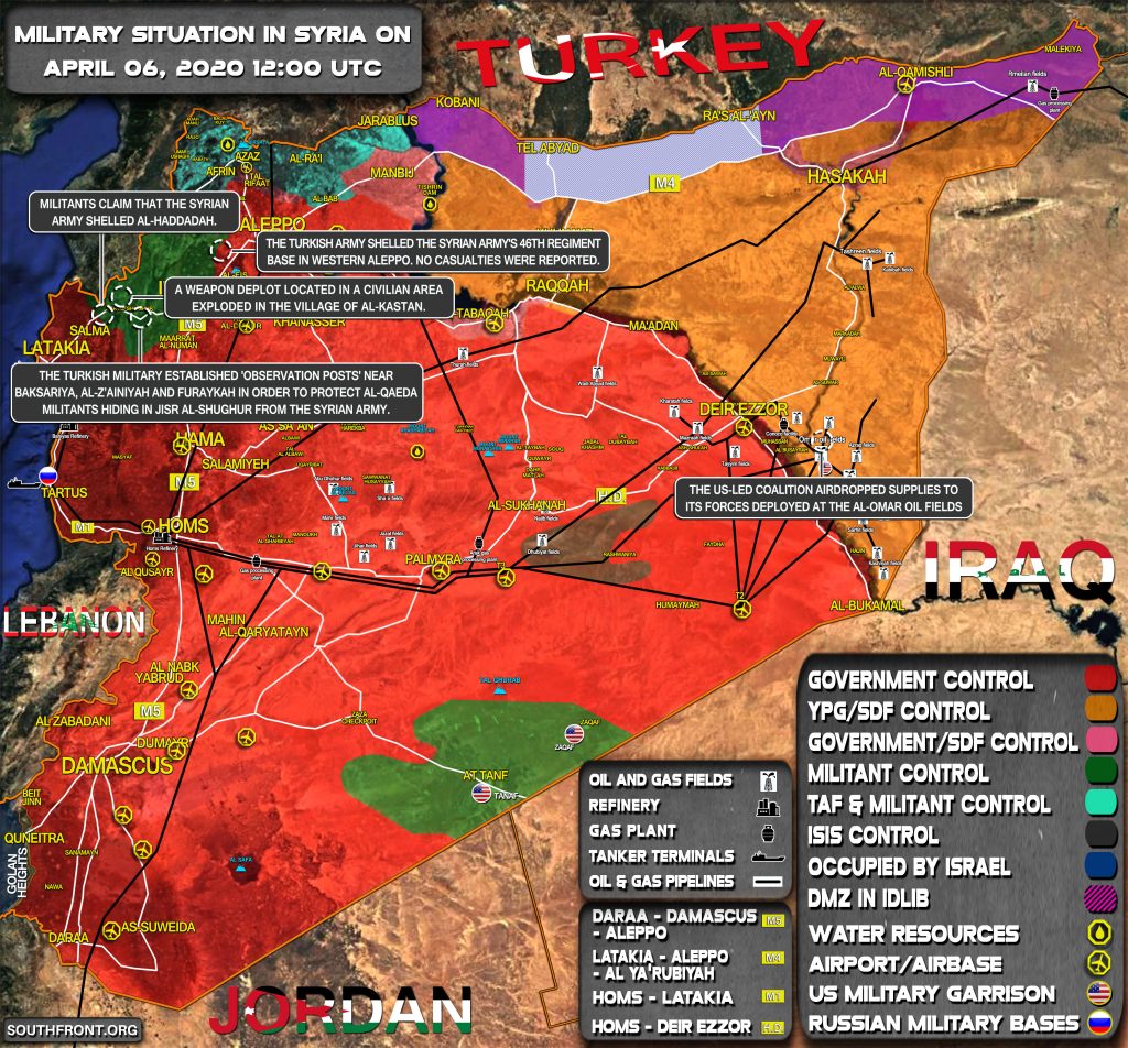 Military Situation In Syria April 6, 2020 (Map Update)