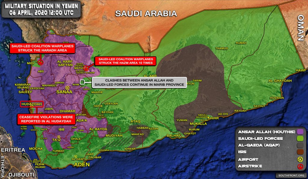 Military Situation In Yemen On April 6, 2020 (Map Update)