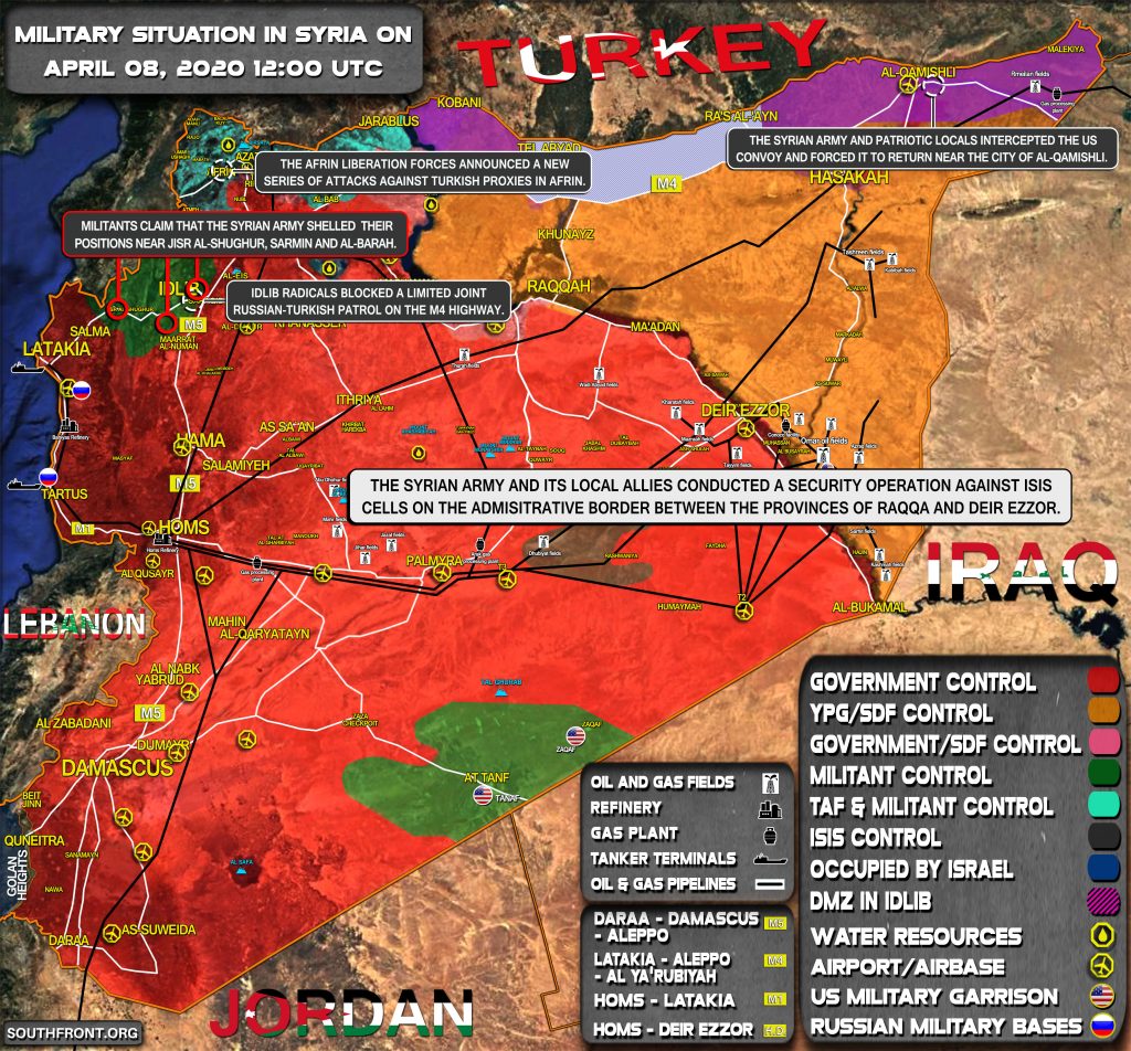 Military Situation In Syria On April 8, 2020 (Map Update)