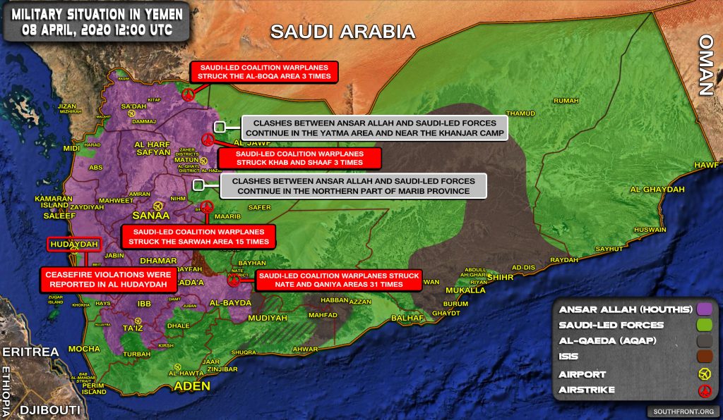 Military Situation In Yemen On April 8, 2020 (Map Update)