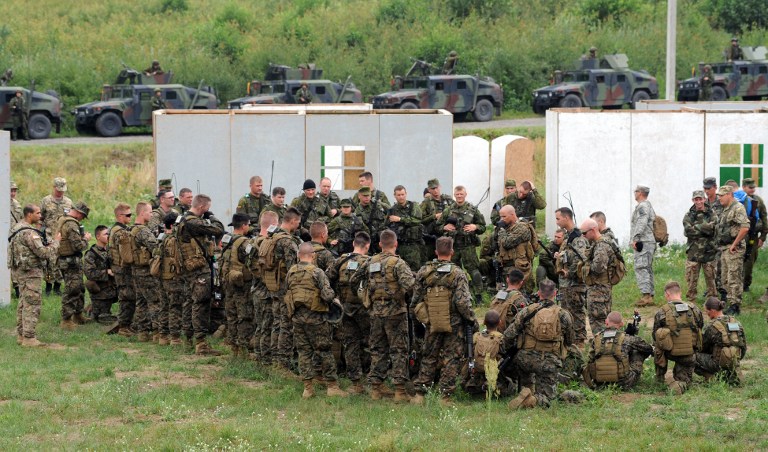 Foreign Instructors Training Ukrainian Troops And Nazi Battalion Members