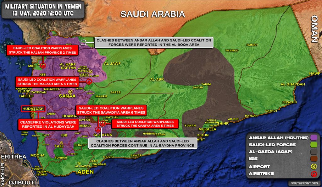 Military Situation In Yemen On May 13, 2020 (Map Update)