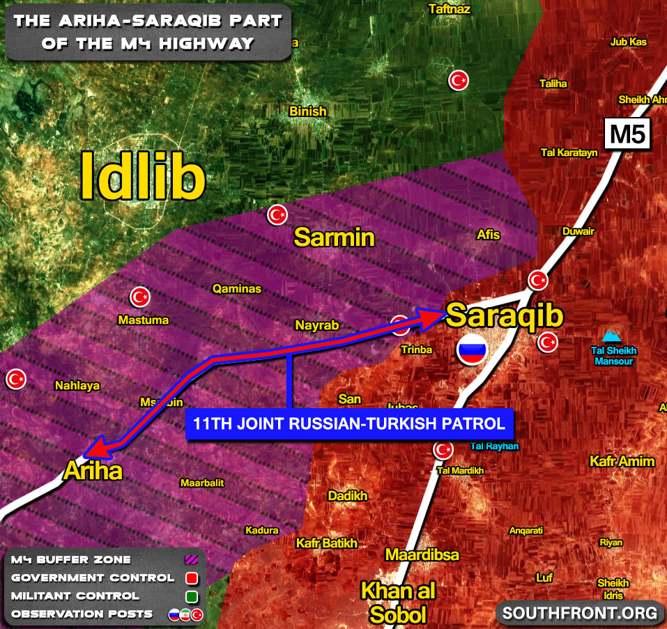 11th Joint Russian-Turkish Patrol Took Place In Southern Idlib (Video, Map)