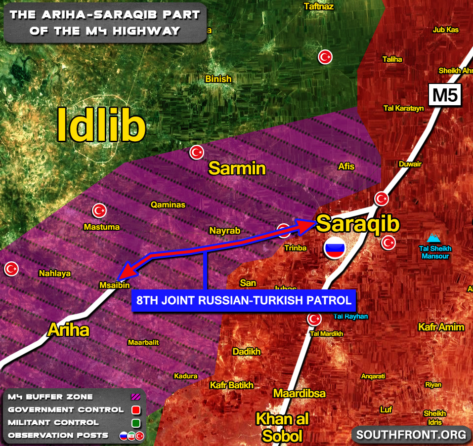 Map Update: Reported Route Of Extended Russian-Turkish Patrol On M4 Highway