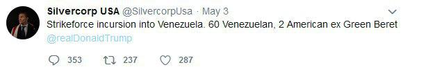 US Mercenaries Arrested In Venezuela Tweeted To Confirm Operation With Donald Trump