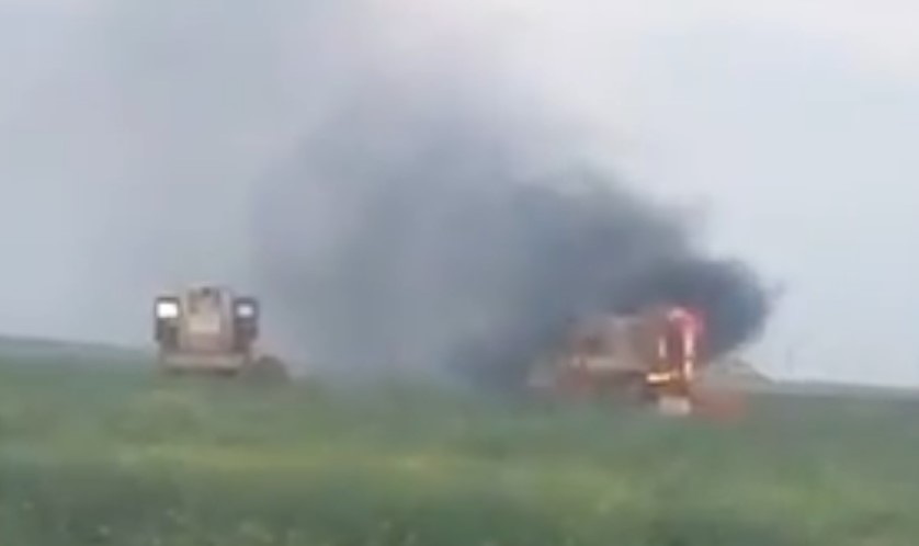 In Video: Syrians Destroyed 2 Buldozers Of Turkish Army In Southeastern Idlib