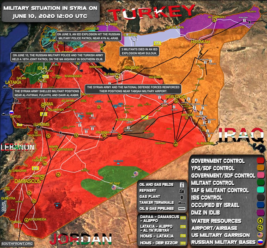 Military Situation In Syria On June 10, 2020 (Map Update)