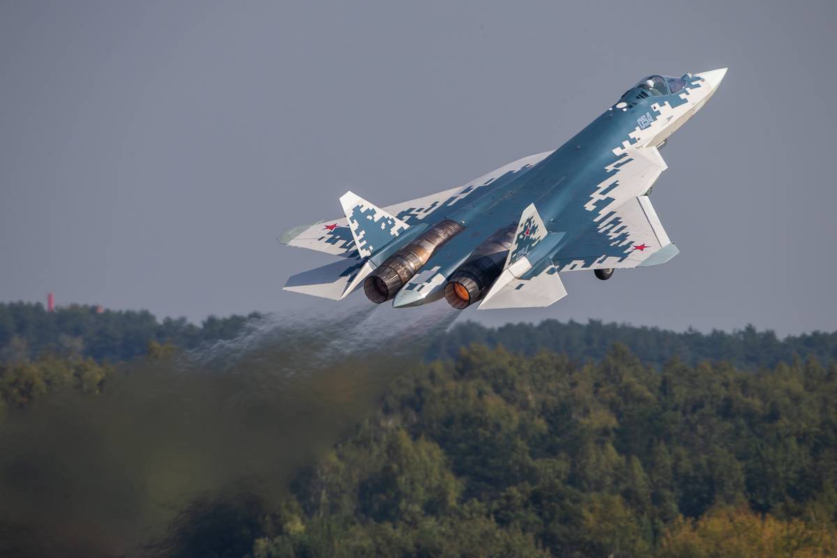 Russia Experimented With "Swarm" Battle Formation Of Su-35 Jets, Led By Su-57 Fighter Jet