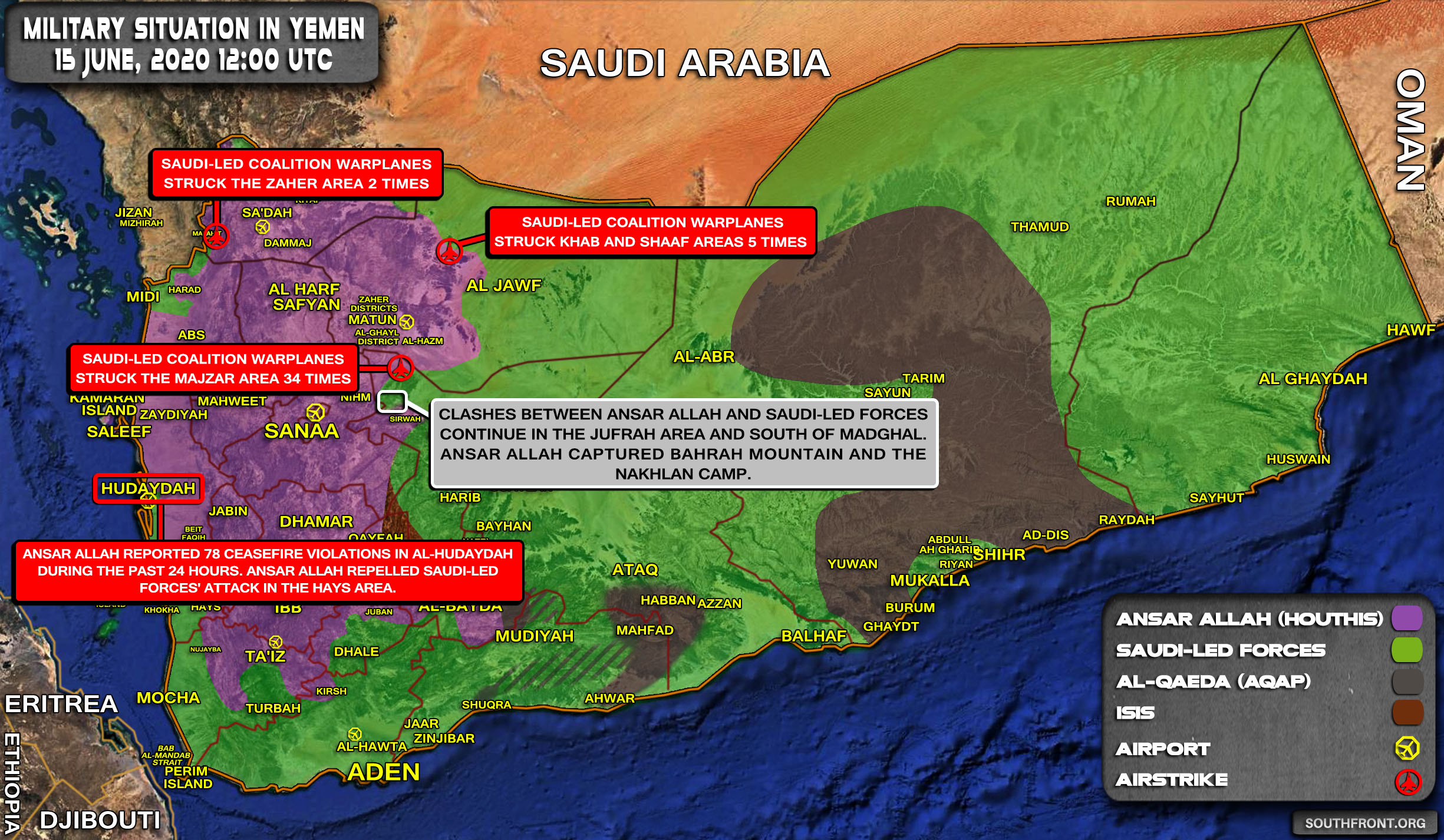 Military Situation In Yemen On June 15, 2020 (Map Update)