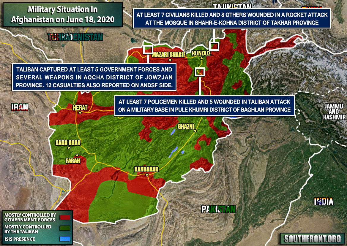 Military Situation In Afghanistan On June 18, 2020 (Map Update)