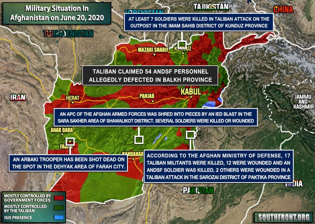 Military Situation In Afghanistan On June 20, 2020 (Map Update)