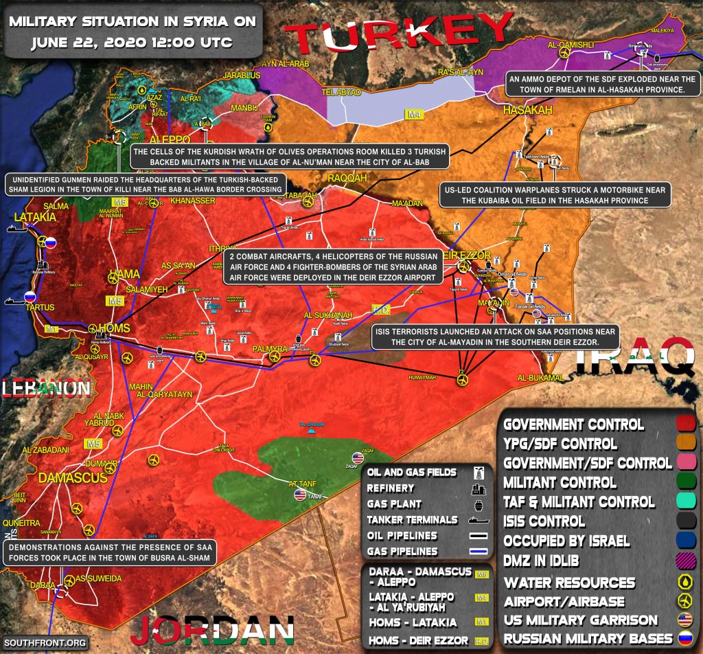 Military Situation In Syria On June 22, 2020 (Map Update)