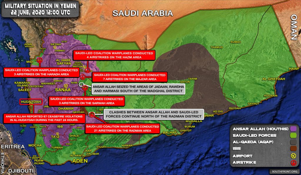 Military Situation In Yemen On June 22, 2020 (Map Update)