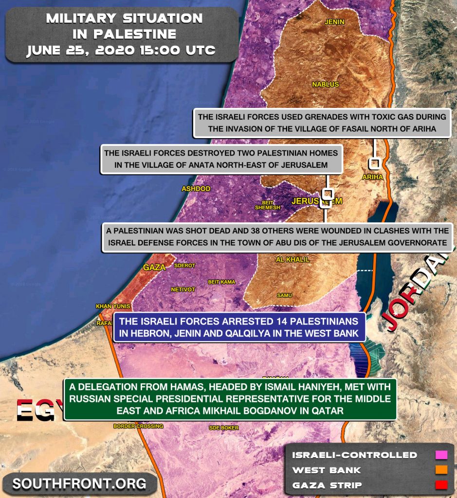 Military Situation In Palestine On June 25, 2020 (Map Update)