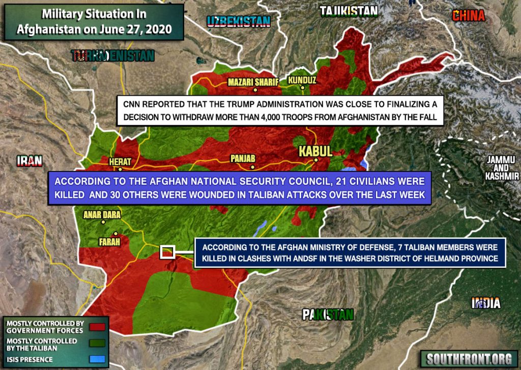 Military Situation In Afghanistan On June 27, 2020 (Map Update)