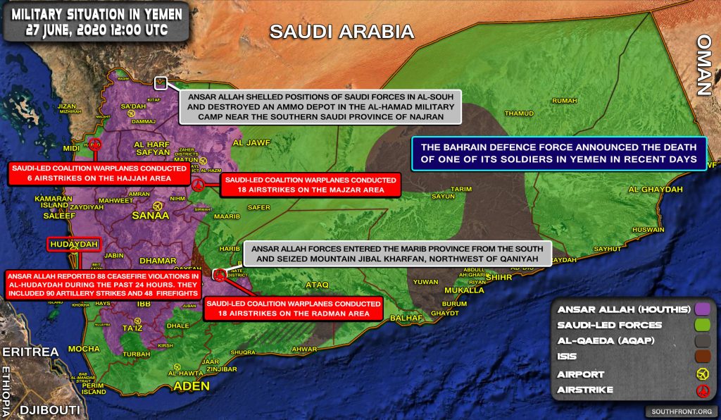 Military Situation In Yemen On June 27, 2020 (Map Update)