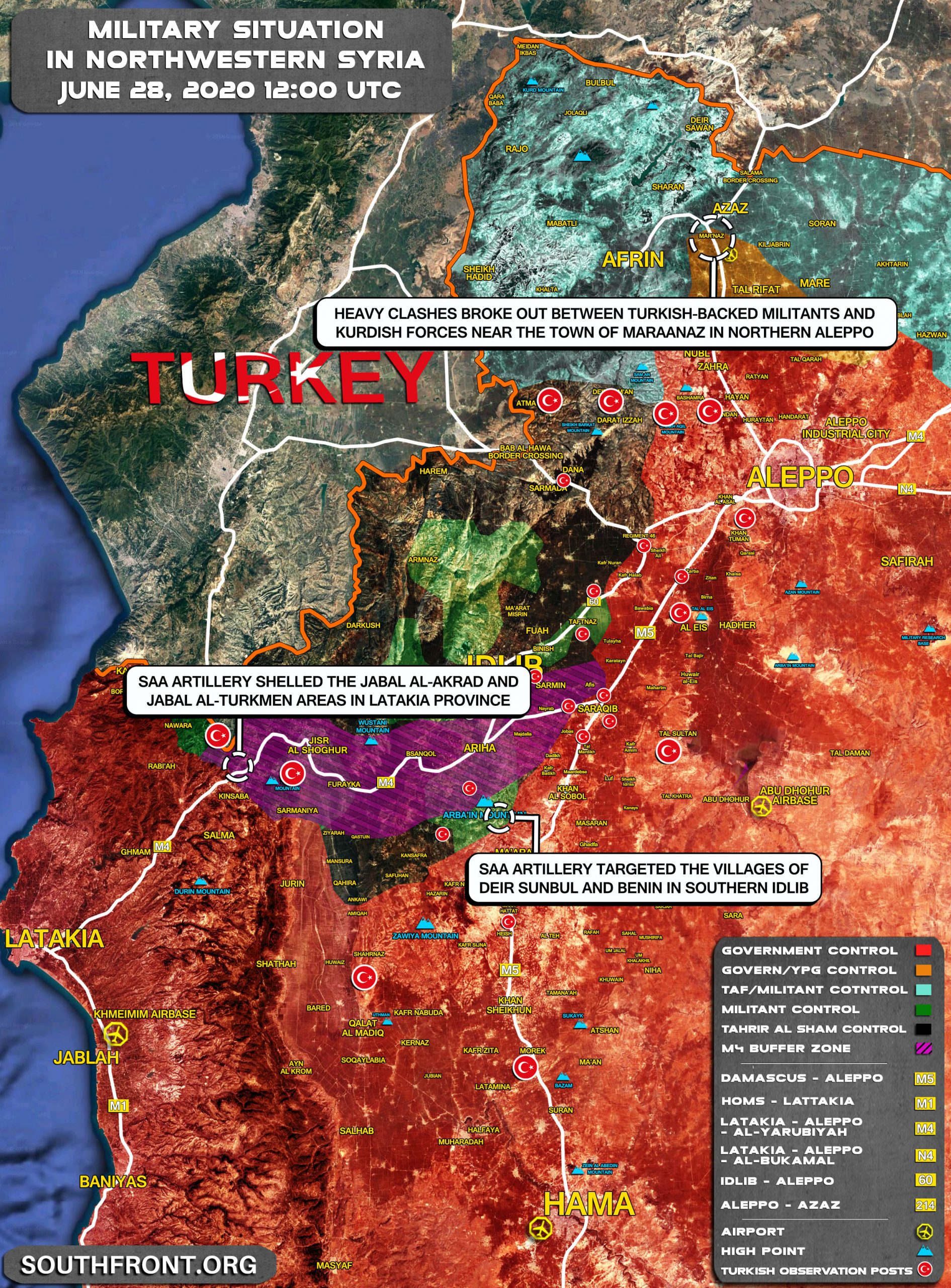 Military Situation In Greater Idlib And Afrin On June 28, 2020 (Map Update)