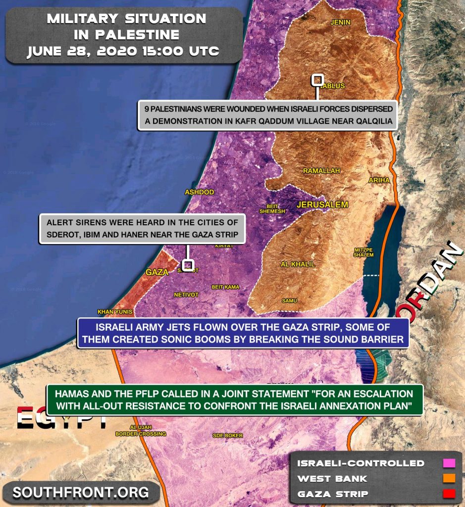 Military Situation In Palestine On June 28, 2020 (Map Update)