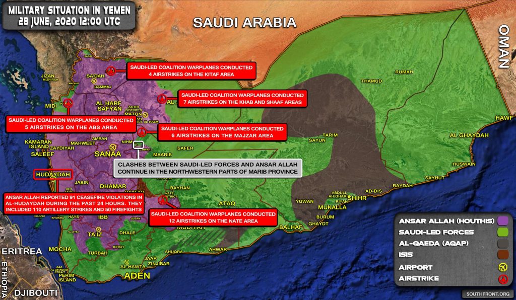 Military Situation In Yemen On June 28, 2020 (Map Update)