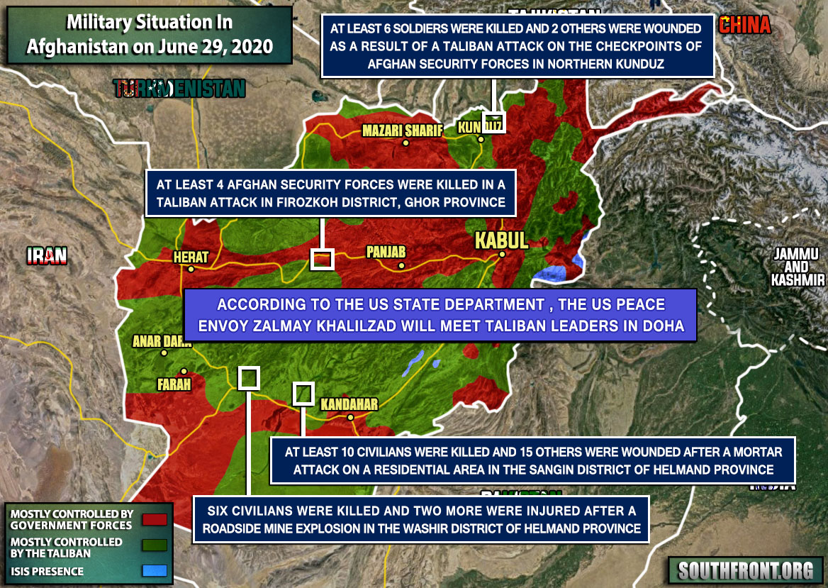 Military Situation In Afghanistan On June 29, 2020 (Map Update)