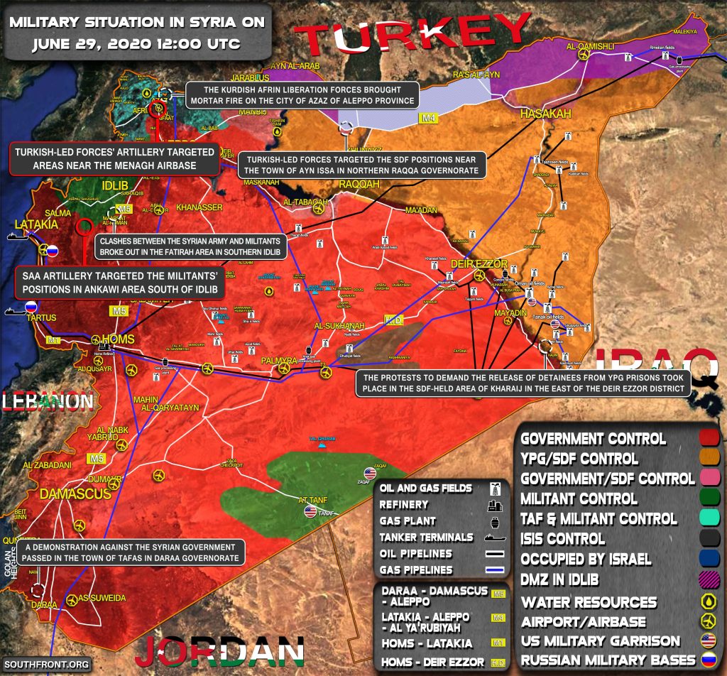 Military Situation In Syria On June 29, 2020 (Map Update)