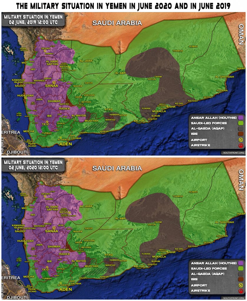 Map Comparison: Military Situation In Yemen In June 2019 And June 2020