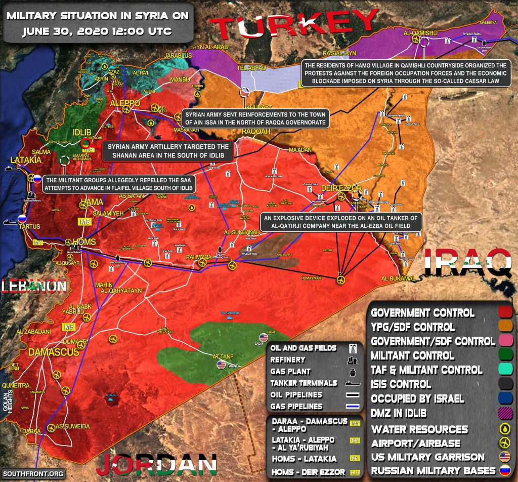 Military Situation In Syria On June 30, 2020 (Map Update)