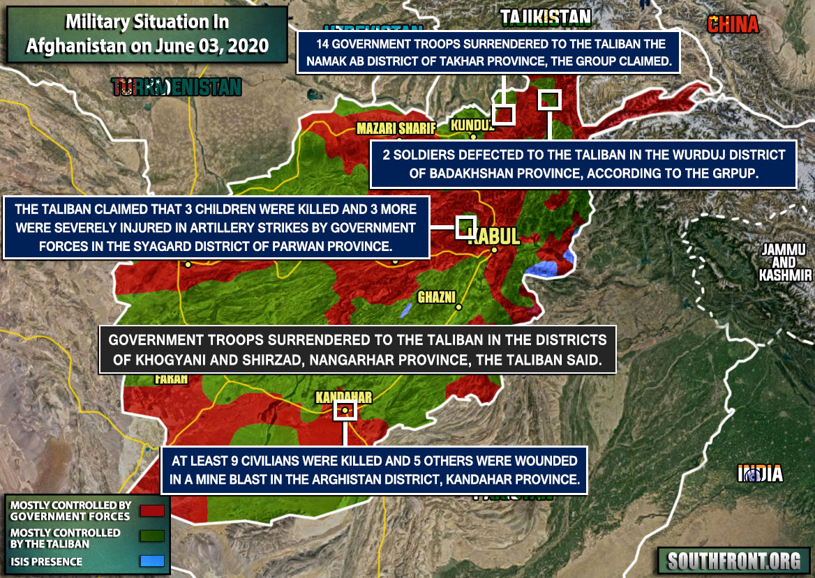 Military Situation In Afghanistan On June 3, 2020 (Map Update)