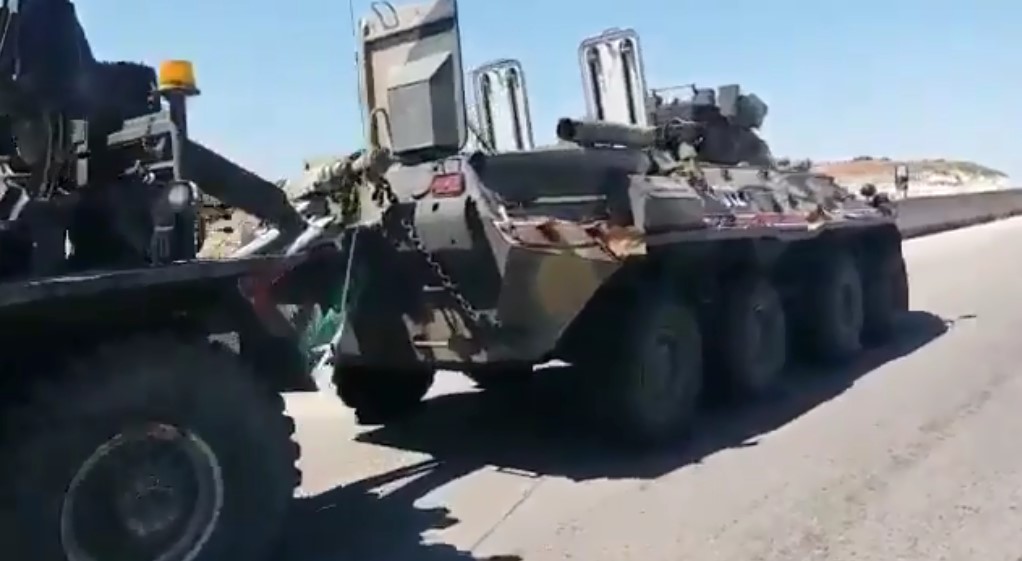 BTR-82A Vehicle Of Russian Military Police Damaged In IED Attack On Turkish-Russian Patrol In Southern Idlib (Video)