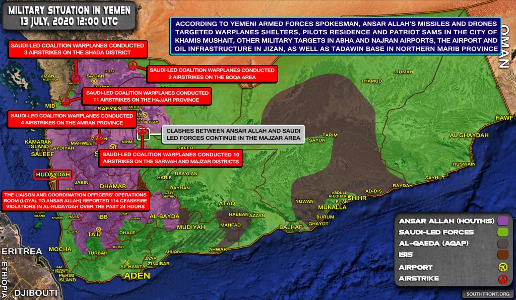 Military Situation In Yemen On July 13, 2020 (Map Update)