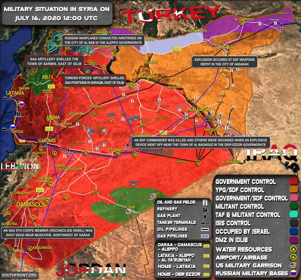 Military Situation In Syria On July 16, 2020 (Map Update)