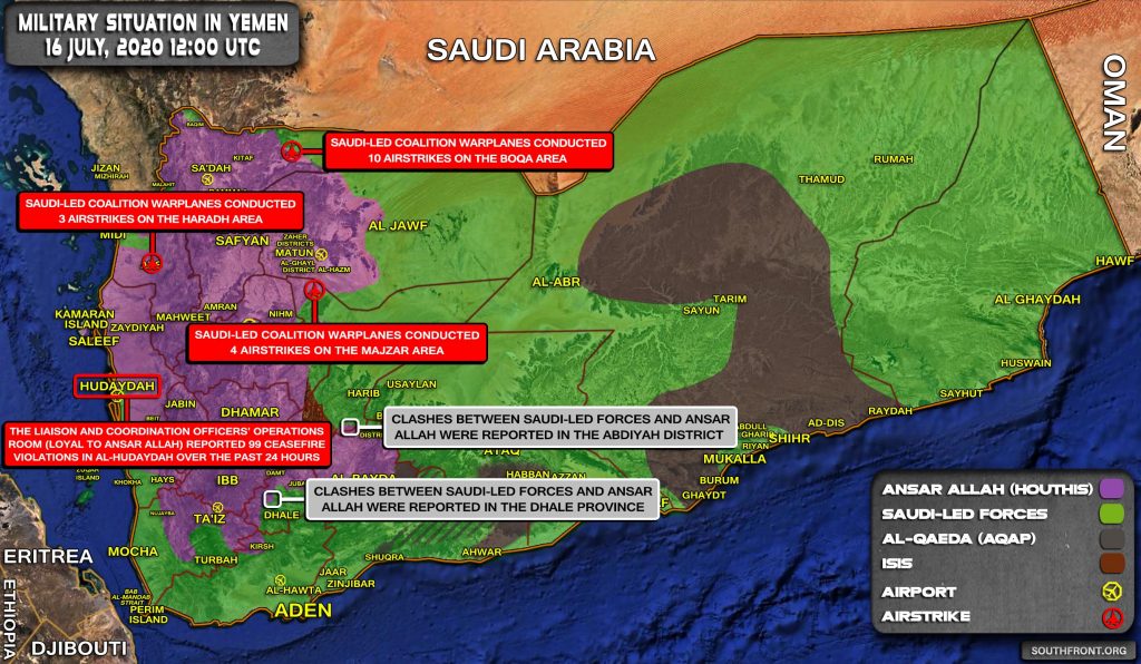 Military Situation In Yemen On July 16, 2020 (Map Update)