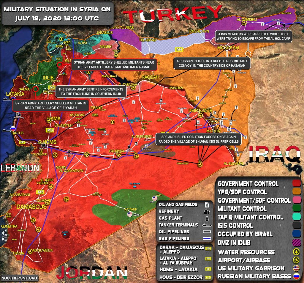 Military Situation In Syria On July 18, 2020 (Map Update)